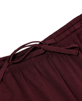 Aimer Men Milk Fiber Red Long Sleeves Pajama Set