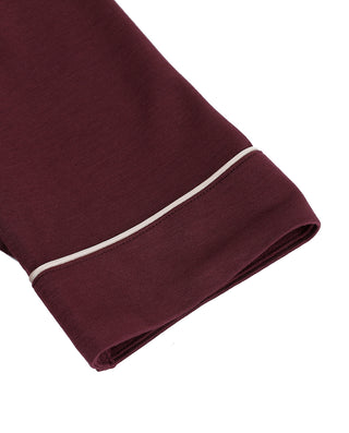 Aimer Men Milk Fiber Red Long Sleeves Pajama Set