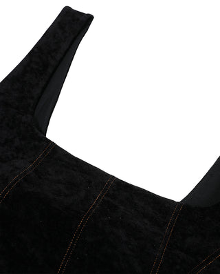 AIMER Suede Square Neck Soft Tank