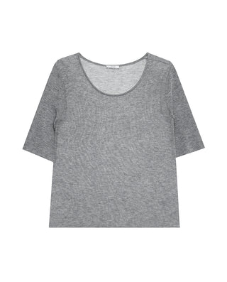 AIMER Crew Neck Half Sleeve Sequin Top