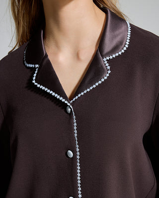 AIMER Cardigan Long Sleeve Pants Set