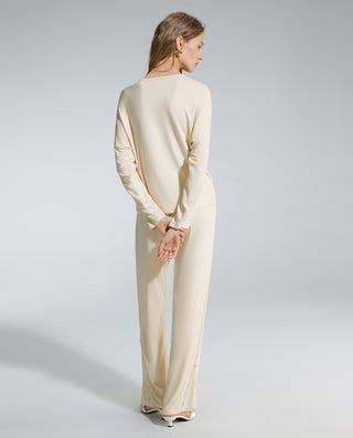 AIMER Crew Neck Pullover Long Sleeve Set