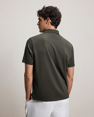 AIMER MEN Business Lapel Short-Sleeved T-Shirt