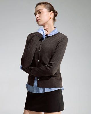 AIMER Cardigan Long Sleeve Top