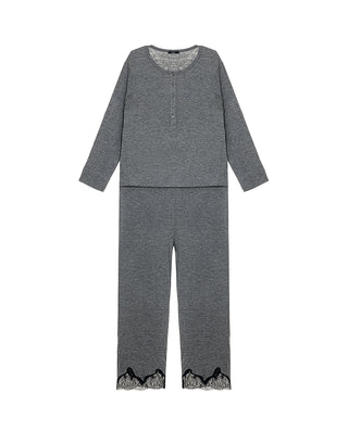 AIMER Crew Neck Long Sleeve Jumpsuit