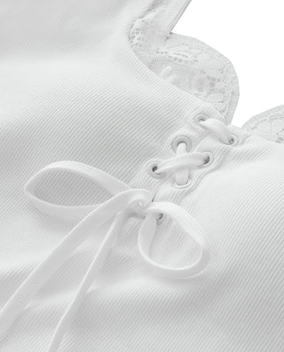 AIMER Square-Neck Tie-Strap Bra In Vest
