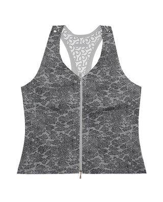 AIMER CHUANG V-Neck Zip Front Padded Camisole Top