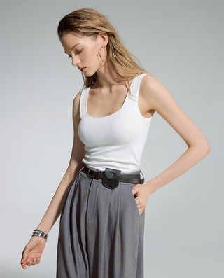 AIMER Cashmere Neck Wide Strap Bra-In Tank