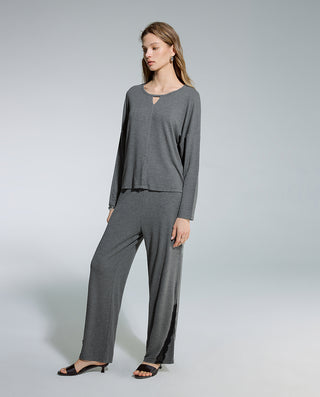 AIMER Crew Neck Pullover Long Sleeve Set
