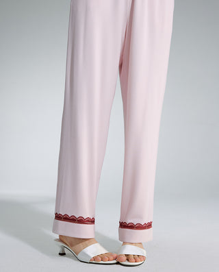 AIMER Collared Cardigan Long Sleeve Pants Set