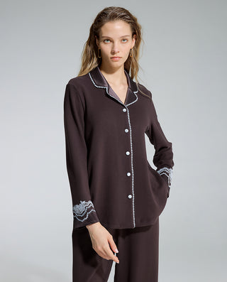 AIMER Cardigan Long Sleeve Pants Set