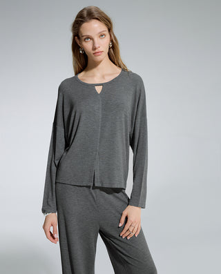 AIMER Crew Neck Pullover Long Sleeve Set