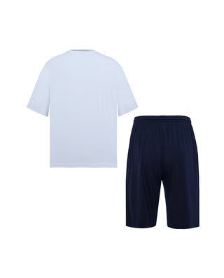 AIMER MEN Cool-Feeling Home Wear Short-Sleeved Suit