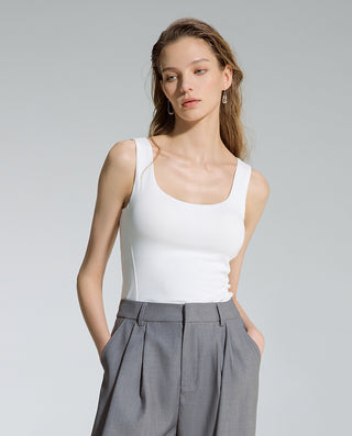 AIMER Cashmere Neck Wide Strap Bra-In Tank
