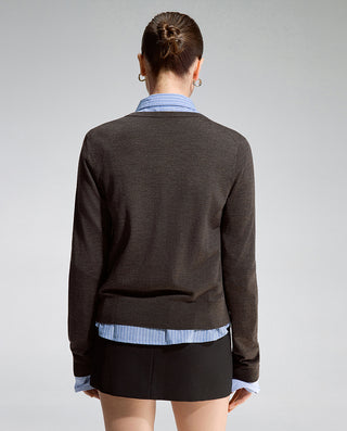 AIMER Cardigan Long Sleeve Top