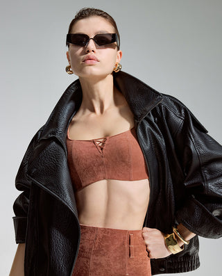 AIMER Suede Flexible Wire Lightly Lined Bra
