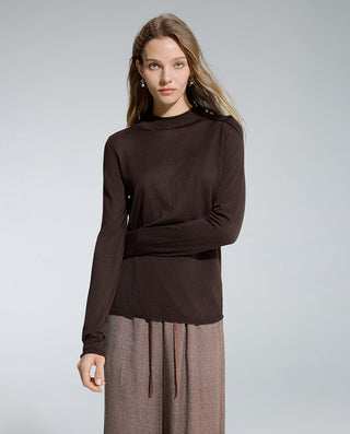 AIMER Mock Neck Long Sleeve Top