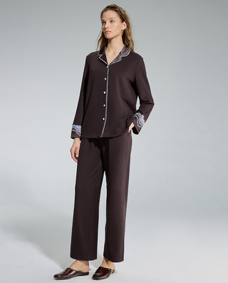 AIMER Cardigan Long Sleeve Pants Set