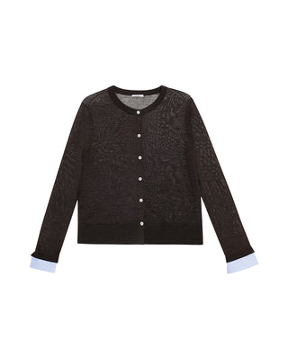 AIMER Cardigan Long Sleeve Top