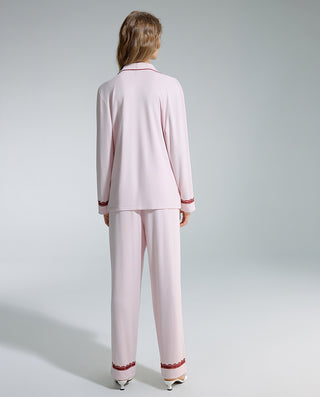 AIMER Collared Cardigan Long Sleeve Pants Set