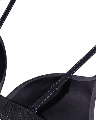 AIMER Denim Fashion Wireless Push Up Bra