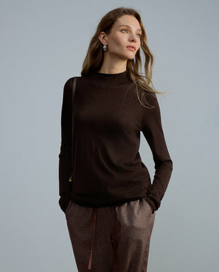 AIMER Mock Neck Long Sleeve Top