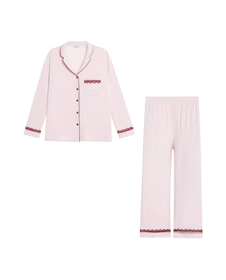 AIMER Collared Cardigan Long Sleeve Pants Set