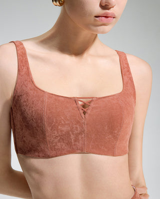 AIMER Suede Flexible Wire Lightly Lined Bra