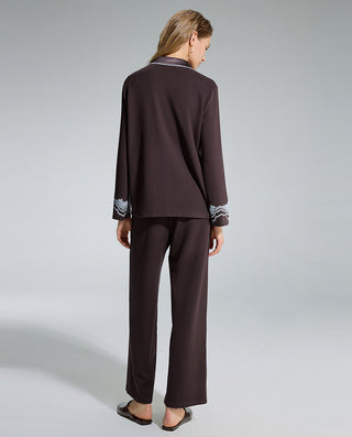AIMER Cardigan Long Sleeve Pants Set