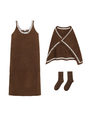 AIMER Sleeveless Dress Blanket Stockings Set