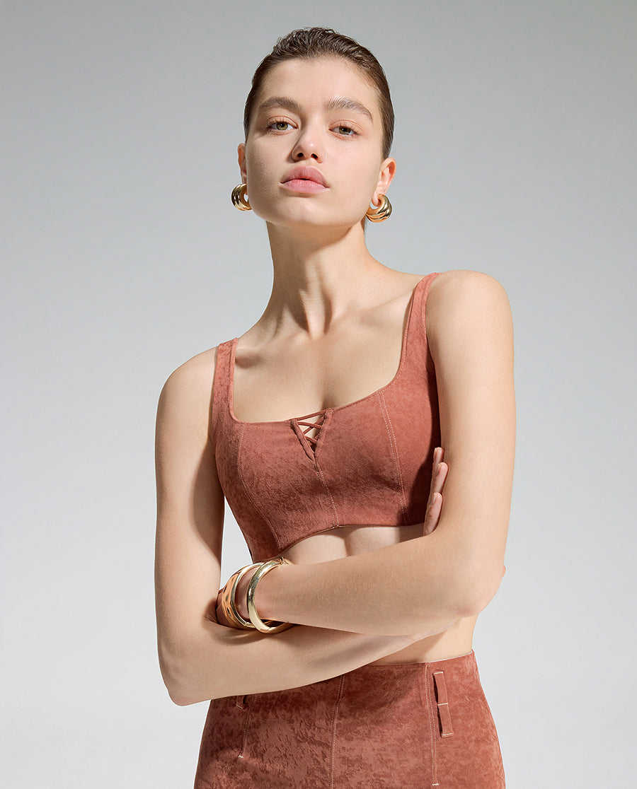 AIMER Suede Flexible Wire Lightly Lined Bra