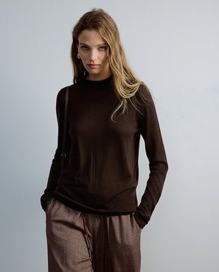 AIMER Mock Neck Long Sleeve Top