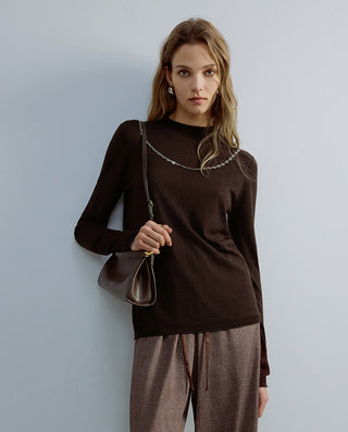 AIMER Mock Neck Long Sleeve Top