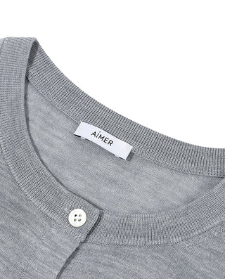 AIMER Cardigan Long Sleeve Top