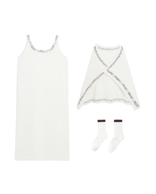 AIMER Sleeveless Dress Blanket Stockings Set