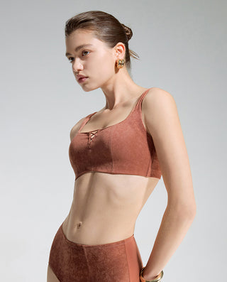 AIMER Suede Flexible Wire Lightly Lined Bra