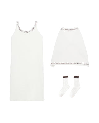 AIMER Sleeveless Dress Blanket Stockings Set