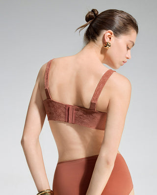AIMER Suede Flexible Wire Lightly Lined Bra