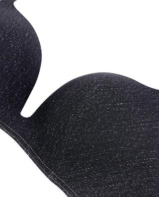 AIMER Denim Fashion Wireless Push Up Bra