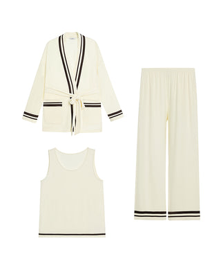 AIMER Long Sleeve Cardigan Tank Pants 3-Piece Set