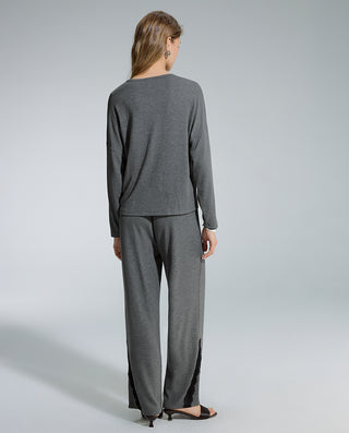AIMER Crew Neck Pullover Long Sleeve Set