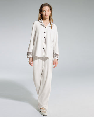 AIMER Cardigan Long Sleeve Pants Set