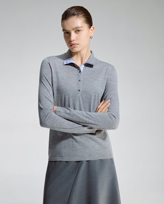 AIMER Half-Button Long Sleeve Top