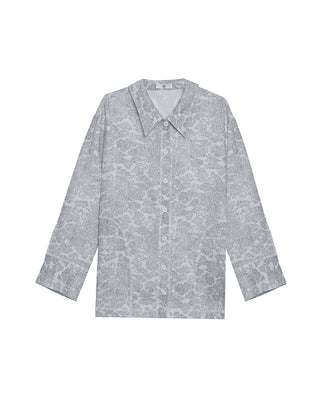 AIMER CHUANG Long Sleeve Collared Lounge Shirt