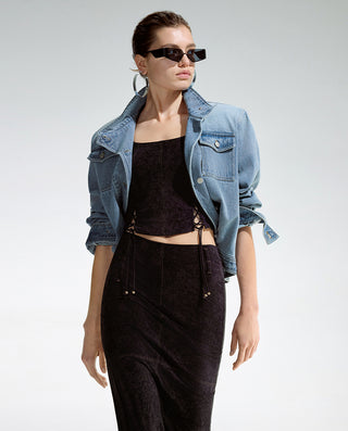 AIMER Suede Square Neck Soft Tank