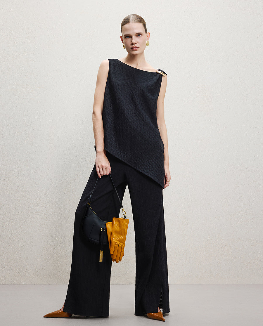 AIMER CHUANG Cotton Side Slit Pants