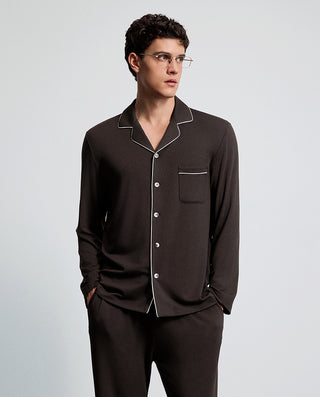AIMER MEN Milk Velvet Collared Lounge Top