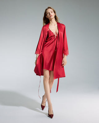 AIMER Short Silk Robe