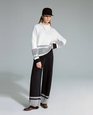 AIMER Collared Pullover Long Sleeve Pants Set