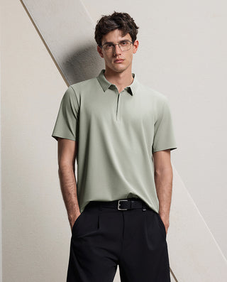AIMER MEN Business Lapel Short-Sleeved T-Shirt